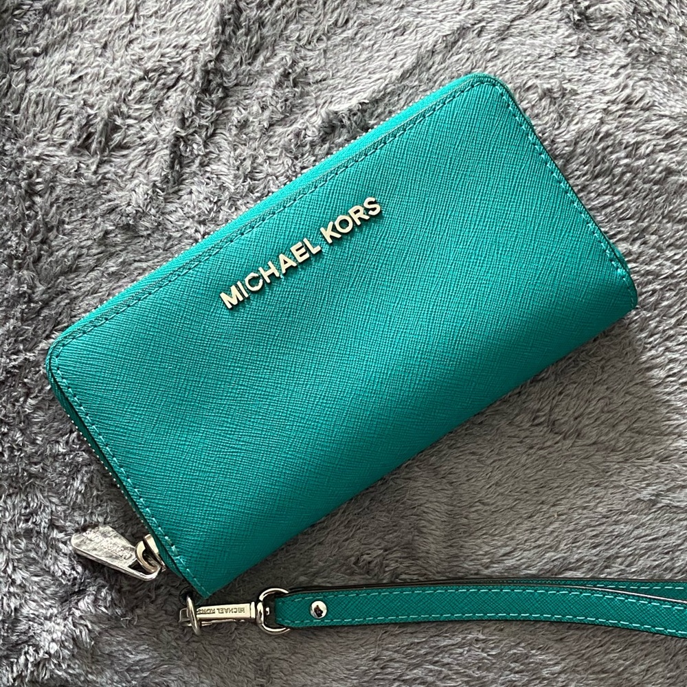 Michael Kors Teal Wallet Wristlet